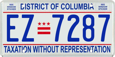 DC license plate EZ7287