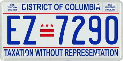 DC license plate EZ7290