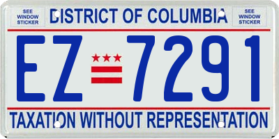 DC license plate EZ7291