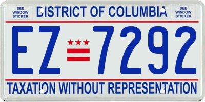 DC license plate EZ7292