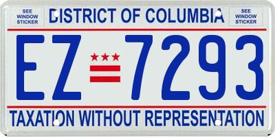 DC license plate EZ7293