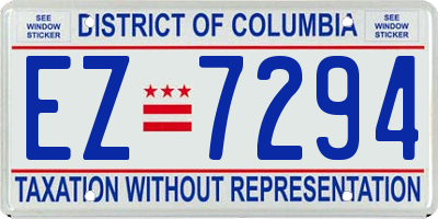 DC license plate EZ7294