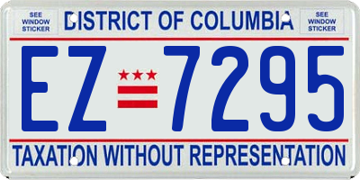 DC license plate EZ7295