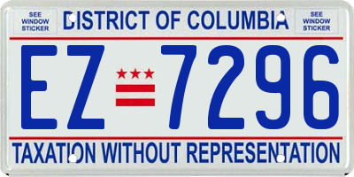 DC license plate EZ7296