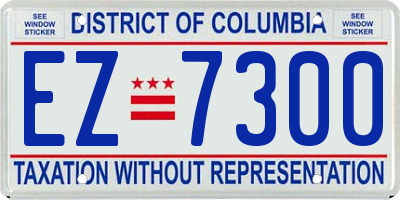 DC license plate EZ7300