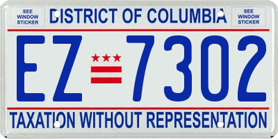 DC license plate EZ7302