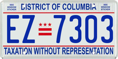 DC license plate EZ7303