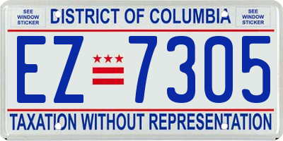 DC license plate EZ7305