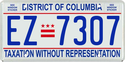 DC license plate EZ7307