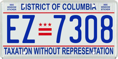 DC license plate EZ7308