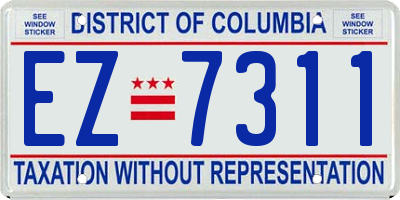 DC license plate EZ7311