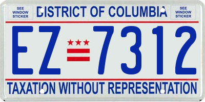 DC license plate EZ7312