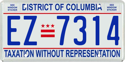 DC license plate EZ7314