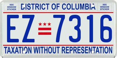 DC license plate EZ7316