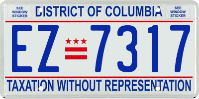 DC license plate EZ7317