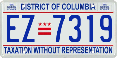 DC license plate EZ7319