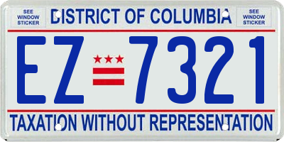 DC license plate EZ7321