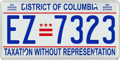 DC license plate EZ7323