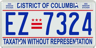 DC license plate EZ7324