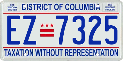 DC license plate EZ7325