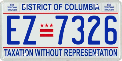 DC license plate EZ7326