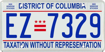 DC license plate EZ7329