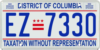 DC license plate EZ7330