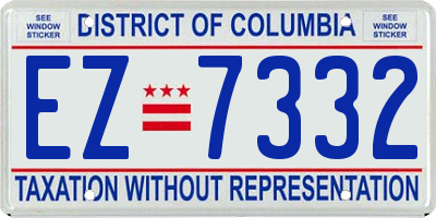 DC license plate EZ7332