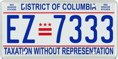 DC license plate EZ7333