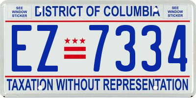 DC license plate EZ7334