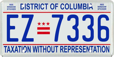 DC license plate EZ7336