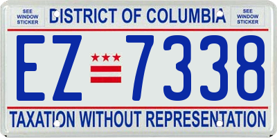 DC license plate EZ7338