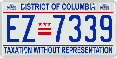 DC license plate EZ7339