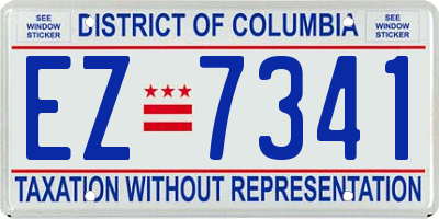 DC license plate EZ7341