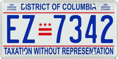 DC license plate EZ7342