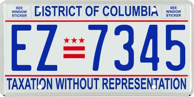 DC license plate EZ7345