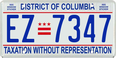 DC license plate EZ7347