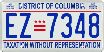 DC license plate EZ7348