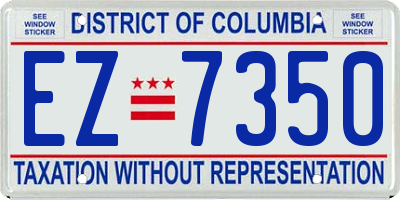 DC license plate EZ7350