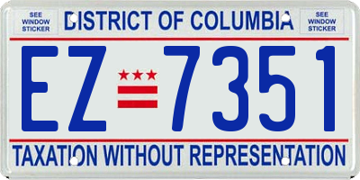 DC license plate EZ7351