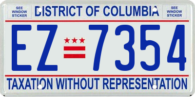 DC license plate EZ7354