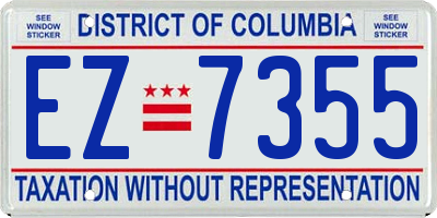 DC license plate EZ7355