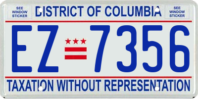 DC license plate EZ7356