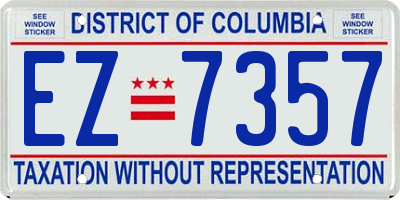 DC license plate EZ7357