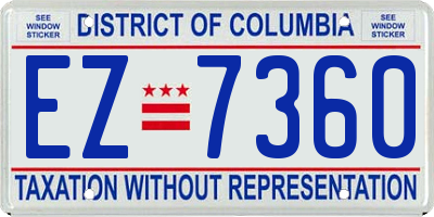 DC license plate EZ7360