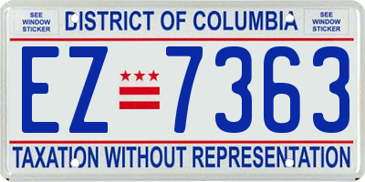 DC license plate EZ7363