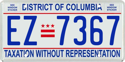 DC license plate EZ7367