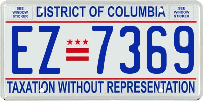 DC license plate EZ7369