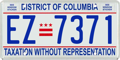 DC license plate EZ7371