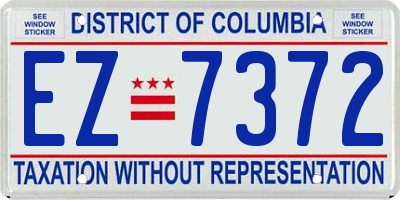 DC license plate EZ7372